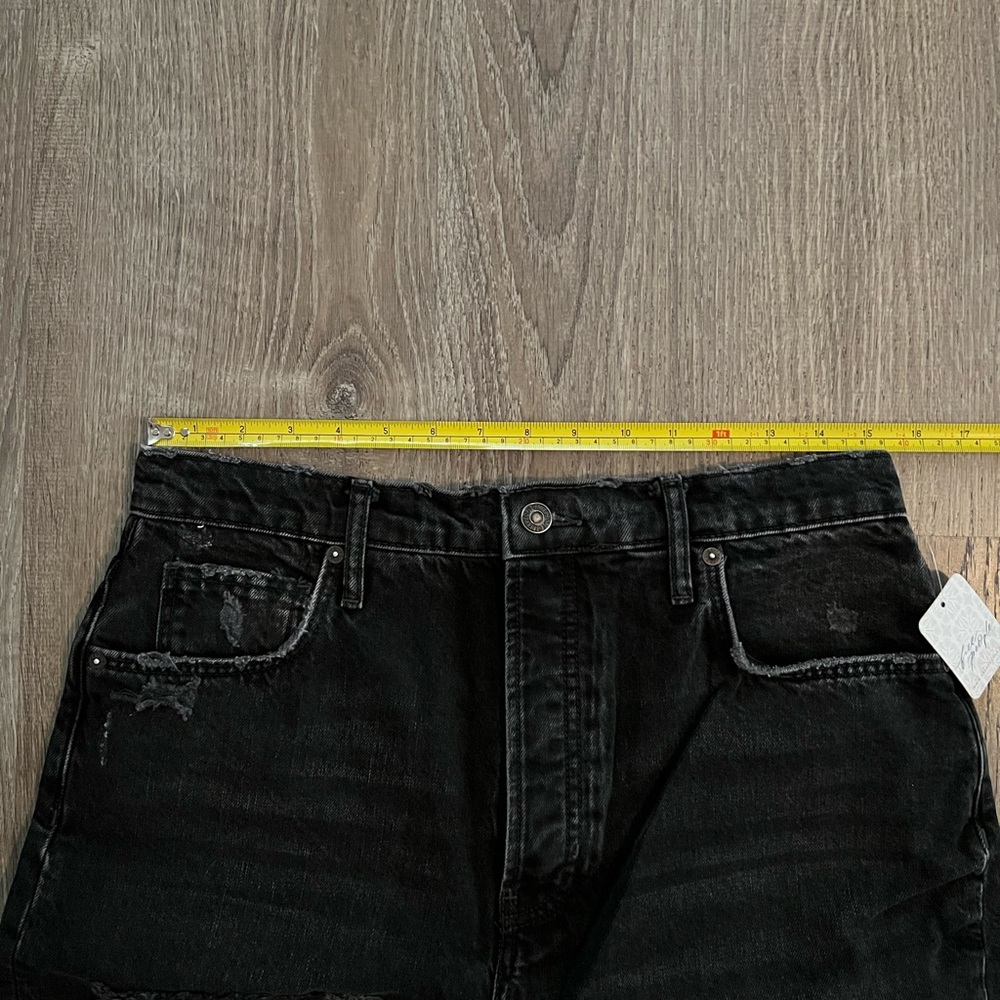 🎊 HP🎊Free People Baggy Tapered Boyfriend Jeans NWT in Obsidian Black - Picture 8 of 9